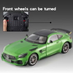 Didelis 1:18 Mercedes-Benz AMG GTR Modelio Automobilis Metalinis Lydinio Transporto Priemonė Kolekcinis Hobis Garsas ir &Scaron;viesa Atgal Traukiamas Miniatiūrinis Žaislas Berniukams Vaikams Dovana žalia