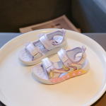 Vaiki&scaron;kos kasdienės basutės berniukams mergaitėms vaikams sportinės basutės atvirais pir&scaron;tais neslystančios mink&scaron;tos madingos 2024 vasaros naujos paplūdimio batai 26-37 26