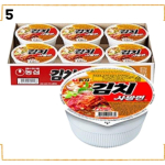 Korėjieti&scaron;ki puodelio ramen 6 vnt. rinkinys | Nongshim Ottogi Samyang Paldo | Mažo dydžio instant makaronai Nongshim Kimchi Sabalmyeon Cup 6 Pack (86g x 6) beige
