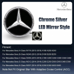 Skirta Mercedes Benz W176 W246 W205 W212 W207 W217 W251 W166 Sidabrinis ir Juodas Emblema Priekinės Grotelės Ap&scaron;viestas Logotipas Žvaigždės Ženklelis