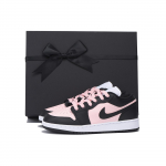 Jordan Air Jordan 1 Dopamine Dressing Cushioning, Wear Resistant Low top Vintage Basketball Shoes Women's Black Pink 553560-131(Team32-SBOX) 39 black