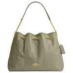 Rankinė Coach Evelyn 34 su dygsniuotu detalu, odinė, didelė, moteri&scaron;ka, pilkai žalia CDR00-IMPST Basic Set (Bag+Dust Bag)