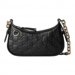 Gucci GG emblemos reljefinis logotipas Mini petinė rankinė Moteri&scaron;ka petinė rankinė Juoda 847091-AAFDV-1000 Basic Set (Bag+Dust Bag)