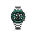 Citizen Eco-Drive serijos dvigubo mygtuko laikrodis Unisex laikrodžiai Žalias CB5004-59W Regular Watch Box,Green Dial CB5004-59W