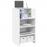 Vidaxl Baltas registratūros stalas 55x50x103,5 cm Klijuota mediena
