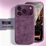 Skirta iPhone 18 Pro / 18 Pro Max 100% Originalus Italijos Importuotas Alcantara dėklas MagSafe Magnetinis I&scaron;manusis mygtukas Prabangus Apsauginis dangtelis iPhone 18 Pro violetinė