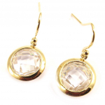 Les Tr&eacute;sors De Lily [C4754] - Boucles Plaqu&eacute; Or 'Linda' Blanc balta