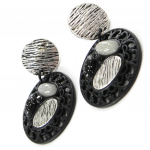 NOA [H8726] - Boucles Cr&eacute;ateur 'Carmen' noir argent&eacute; juoda