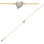 Les Tr&eacute;sors De Lily [I9811] - Bracelet Plaqu&eacute; or 'Love' blanc dor&eacute; - 8x8 mm