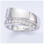 Bague Argent 'D&eacute;esse' blanc argent&eacute; (rhodi&eacute;) - 10 mm