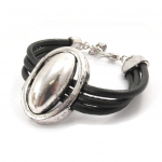 Les Tr&eacute;sors De Lily [J7577] - Bracelet fantaisie 'Kilimanjaro' noir juoda