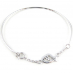 Les Tr&eacute;sors De Lily [K9588] - Bracelet Argent 'Love'' blanc