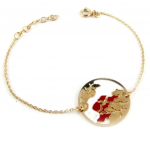 Altesse [L0093] - Bracelet Plaqu&eacute; Or 'Songes' rouge dor&eacute;