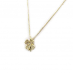 Les Tr&eacute;sors De Lily [L7071] - Collier Plaqu&eacute;-Or 'Tr&egrave;fle' blanc dor&eacute;