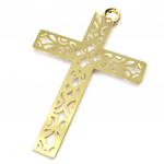 Les Tr&eacute;sors De Lily [M8792] - Pendentif Plaqu&eacute; Or 'Croix Carmen' dor&eacute; - 52x35 mm