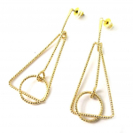 Les Tr&eacute;sors De Lily [N8322] - Boucles Cr&eacute;ateur 'Chor&eacute;graphie' dor&eacute; (g&eacute;om&eacute;triques)