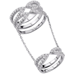 Bague plurielle argent 'Scarlett' blanc (rhodi&eacute;)