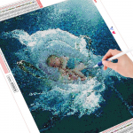 Pilnas gręžimo deimantinis tapybos portretas Diamond Art Mosaic Baby Siuvinėjimo Dekoracijos 20X30CM