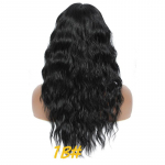 MERISIHAIR Black Natural Wave sintetinis perukas moteri&scaron;kas ilgas mink&scaron;tas kasdieninis purus, kar&scaron;čiui atsparus perukas