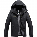 Lauko vir&scaron;utiniai drabužiai Vyri&scaron;ki Thick Plus Velvet Windcheater Neper&scaron;lampami nuotykių &Scaron;ilti Alpinizmo drabužiai Nuimami gobtuvai Striukė vyrams 6XL ruda