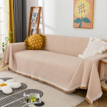 Viso dangčio neslystanti sofa megzta antklodė Paprasto stiliaus medvilninis siūlas sofos užvalkalas Apsauginis užvalkalas lovatiesė Kasdienis sienų gobelenas 90*90cm &scaron;viesiai ruda spalva