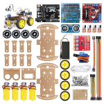 4WD Smart Robot automobilių rinkiniai, skirti Arduino UNO R3 su ultragarsiniu jutikliu, SG90 servo atnaujintu V2.0 DIY elektroninio programavimo rinkiniu ZYC0068 Kits