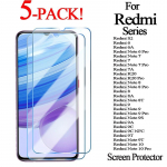 5vnt grūdinto stiklo ekrano apsauga, skirta Xiaomi Redmi 7 8 9 ekrano apsaugai, skirta Redmi Note 9S 9T 8 9 10 Pro Max Note 10 stiklo plėvelei Pocophone F1 gryna