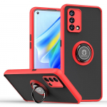 KEYSION Fashion matinis dėklas, skirtas OPPO A74 A95 F19 Pro skaidrus smūgiams atsparus žiedinis stovas telefono galinis dangtelis, skirtas OPPO Reno 6 5 Lite 5F for OPPO A74 raudona