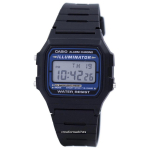 Casio skaitmeninis kvarcinis signalas Chrono Illuminator F-105W-1ADF F105W-1ADF vyri&scaron;kas laikrodis pilka