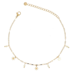 Les Tr&eacute;sors De Lily [R4489] - Chaine cheville Acier 'Cl&eacute;opatra' beige dor&eacute; - 25 cm- 6 mm