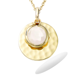 Les Tr&eacute;sors De Lily [R5164] - Pendentif Plaqu&eacute; Or 'Cl&eacute;opatra' blanc dor&eacute; - 15 mm