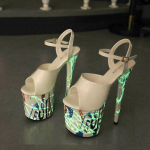 Moteri&scaron;kos vasarinės fluorescencinės &scaron;vytinčios lakinės odos auk&scaron;takulniai auk&scaron;takulniai auk&scaron;takulniai platforminiai sandalai 20 cm kulnas 10 cm platforma i&scaron; LFD