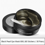 60 vnt Hidrogelio pleistrai Black Pearl Collagen Anti-Aging Wrinkle Care Paakių kaukė Gelio pleistras Pa&scaron;alinkite tamsius ratus
