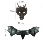Helovino dinozaurio kostiumo Cosplay kaukės priedas One Size juoda