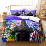 3D animacinių filmų žaidimų serijos patalynės komplektas Mini pasaulis spausdinta pūkinė antklodė ir pagalvės užvalkalas 2/3 dalių Vaikų kambario viso dydžio namų dekoravimas Baby 100x135cm