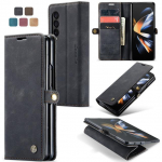 Visi&scaron;kai apsaugotas odinis telefono mai&scaron;elio Coque dėklas, skirtas Samsung Galaxy Z Fold4 Zfold4 Fold 4 5g kortelių ki&scaron;enės dangtelis, skirtas Samsung Fold4 for Samsung Z Fold 4 vyno raudonos spalvos