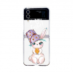 Korėjieti&scaron;kas mielas dažytas dėklas, skirtas Samsung Galaxy Z Flip 4 3 5 g skaidrus sulankstomas smūgiams atsparus kietas kompiuterio galinio dangtelio priedai for Galaxy Z Flip 3