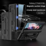 Lankstų laikiklio dėklas Magnetinis &scaron;arvų dangtelis, skirtas Samsung Galaxy Z Fold 3 5g dėklui Įmontuotas ekrano fotoaparato apsauga, atsparus smūgiams