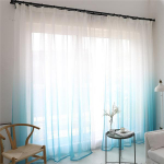 &Scaron;iuolaikinės gradiento spalvos langų tiulio užuolaidos svetainei miegamajame Organza Voile užuolaidos Vie&scaron;bučio apdaila Mėlynos permatomos užuolaidos W100xL200CM(Rod Pocket)