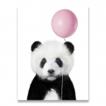 Baby Panda Print Animal with Bubble Gum Plakatas Darželis Sienų Menas Paveikslėlių Dekoras Mielas Rožinis Balionas Kūdikių Du&scaron;o Dovanų Drobės Pie&scaron;inys Be rėmelio 21*30cm