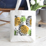 Mada Balti Pirkinių Krep&scaron;iai Drobės Knygų Krep&scaron;ys Moterims Mielas Ananasų Muzikos Ra&scaron;tas Eko Daugkartinio Naudojimo Pirkinių Krep&scaron;ys Kelioninis Laikymo Krep&scaron;ys Studentų Dovana 24*26cm