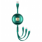 USAMS 1M 3 viename USB įkrovimo laidas, skirtas iPhone Micro USB tipo CData kabelis I&scaron;traukiamo dizaino telefono USB laidai telefono priedai 1m - 3 In 1