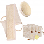 3 vnt Natural Lufah kūno &scaron;veitimo rinkinys Sisal Back Scrubber Lufah kempinė ir sizalio muilo taupymo priemonė &scaron;veičiamasis organinis du&scaron;as smėlis
