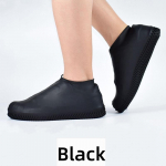 Silikoninis batų užvalkalas Neslystantis, atsparus dilimui vandeniui atsparus lietaus batų užvalkalas vyrams ir moterims L (fit for 38-42 size) juoda