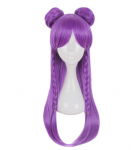 Anime K/DA Kaisa Violetiniai Ilgi Kasų Perukai Su Kuoduku Cosplay Kostiumas KDA Kai'Sa Kar&scaron;čiui Atsparūs Sintetiniai Plaukai Moteri&scaron;ki vakarėlio perukai One Size violetinė