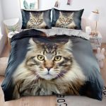 3D skaitmeninis spausdintas patalynės komplektas Pet Cat serijos antklodės užvalkalas ir pagalvės užvalkalas 2/3 mikropluo&scaron;to audinio gabalėlių namų dekoravimui AU Double 180x210cm