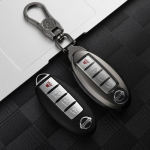 Cinko lydinio automobilio raktų dėklas, skirtas Nissan Versa Maxima Rogue Armada Sentra Qashqai X-Trail Infiniti FX35 QX50 priedams