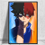 medžio masyvo rėmas Anime Plakatas Mano herojus Akademijos animacija Figūra Midoriya Izuku Sienos Meno apdaila Drobė Tapyba Kawaii Kambario dekoras Namų dekoras 15*20cm(with frame)