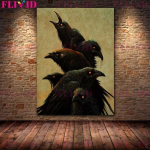 Bloodmoon The Raven Retro Wall Art Aliejinis paveikslas Septynios varnos Vakarienė Retro paslaptingo meno plakatas 21cm&times;30cm NoFrame