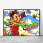 Japonijos anime tapyba aliejiniais dažais Dragon Ball Goku kabantis dovanų menas sieninis lipdukas Vaikų veiksmo lėlės plakatas 21cm&times;30cm NoFrame